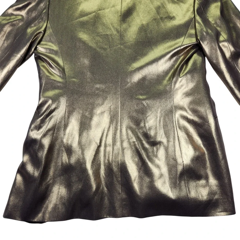 Ralph Lauren Collection‎ Gold Metallic Double Breasted Runway Blazer Italy 6/8
